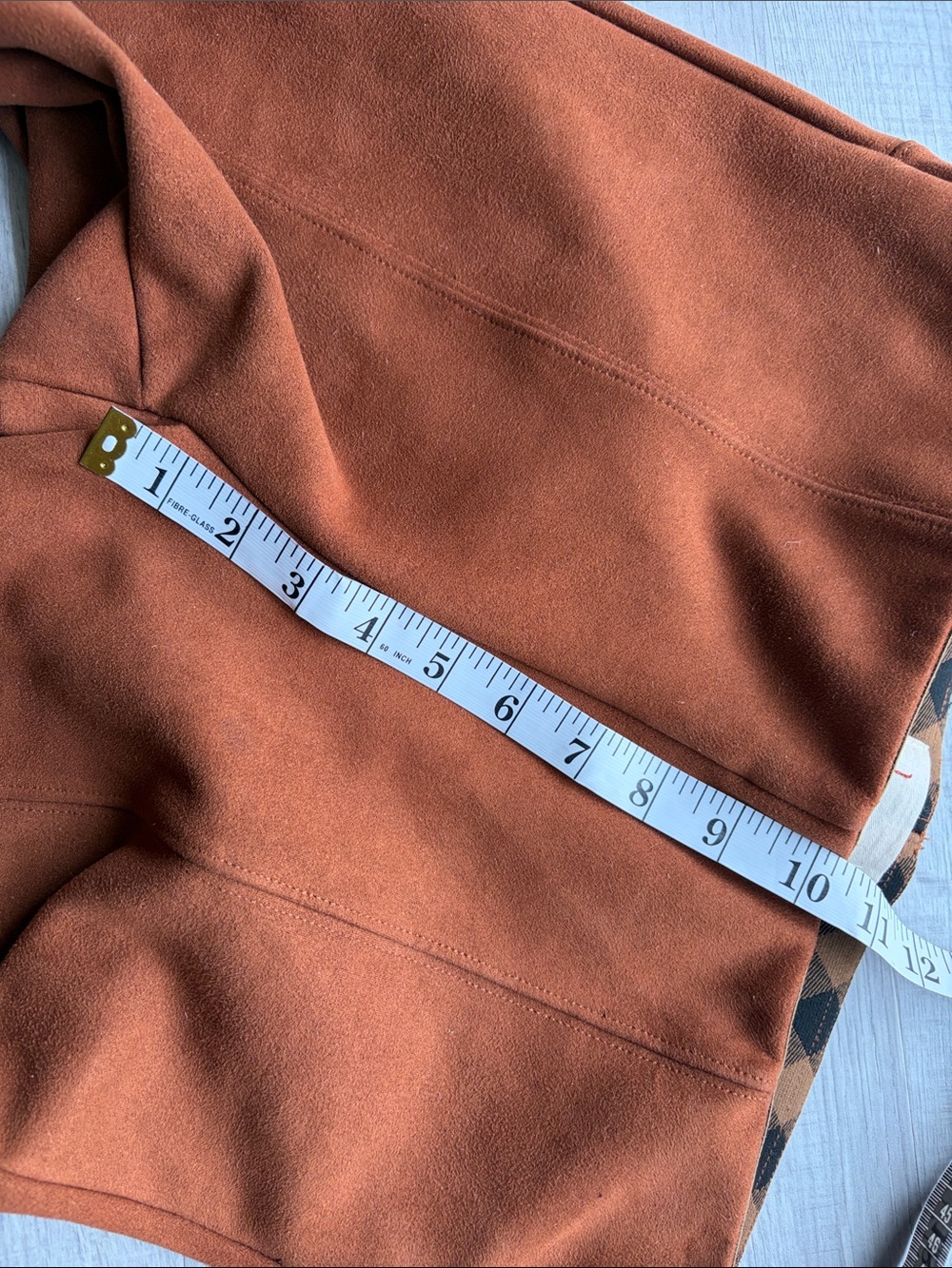 Anthropologie Rust Faux Suede Ponte Pants/Leggings with Ankle Zippers, Size 28. - Picture 11 of 16